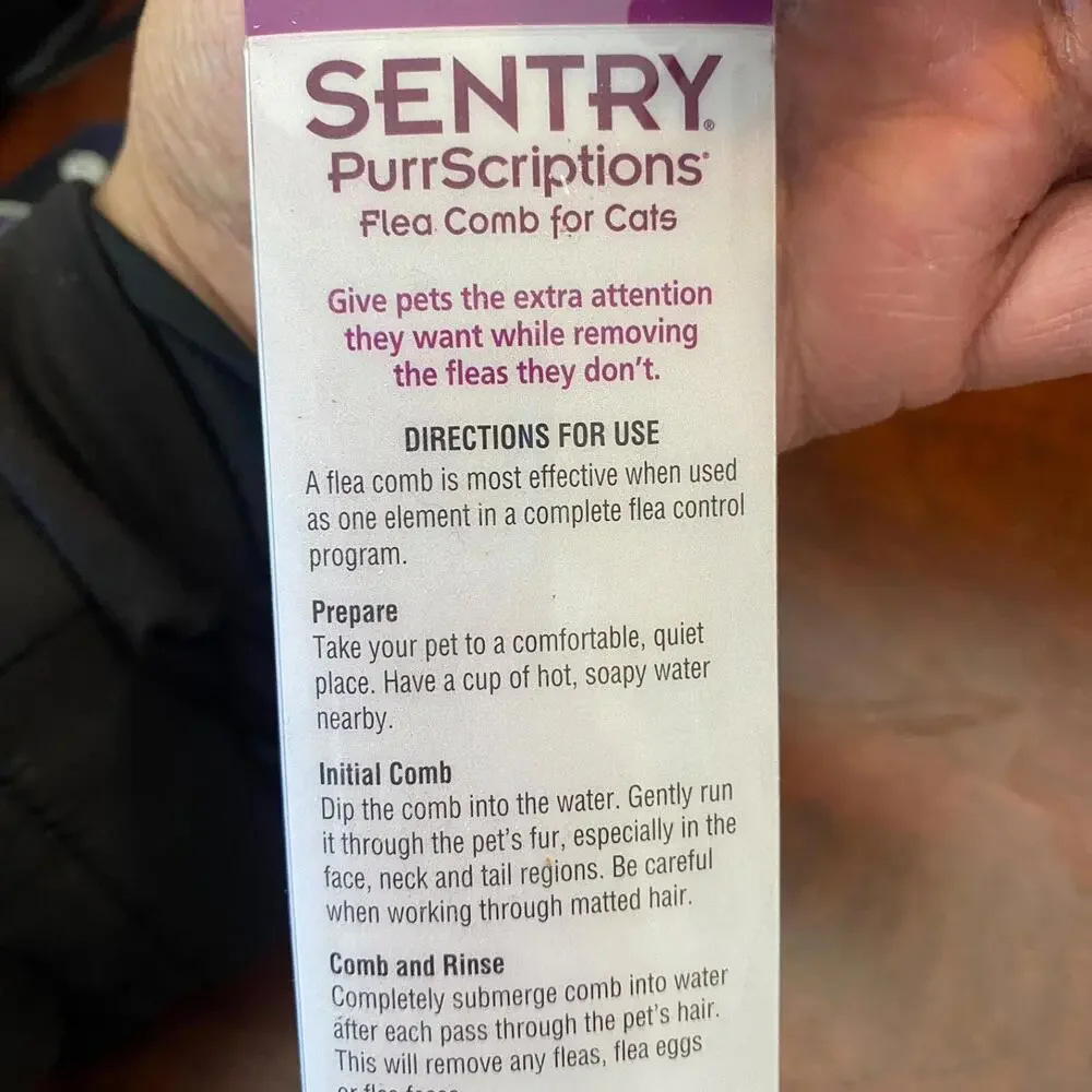 Sentry Purrscriptions Flea Comb for Cats Cat Grooming